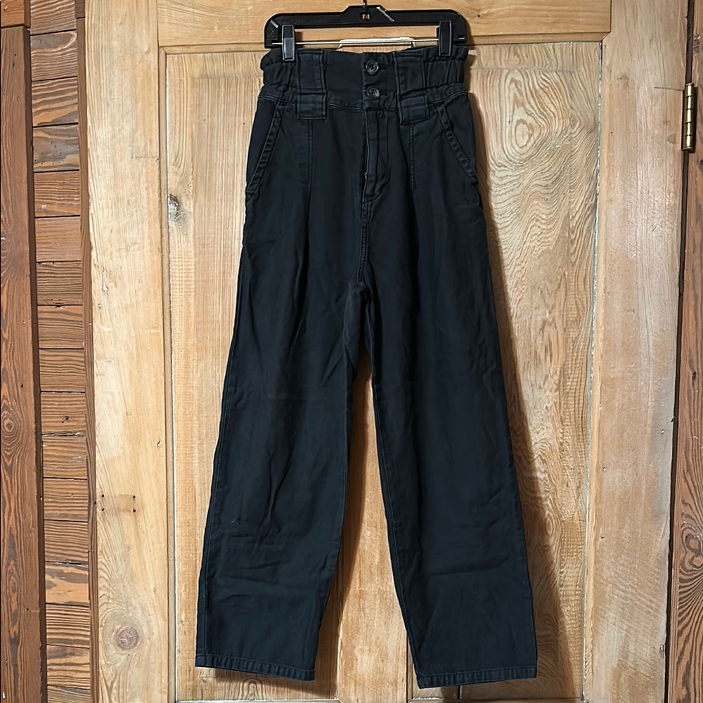 Free People Black Wide Leg Pants